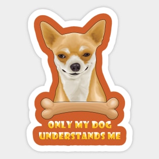 Only My Dog Understands Me ( A Drawing For A Funny Looking Dog ) Sticker